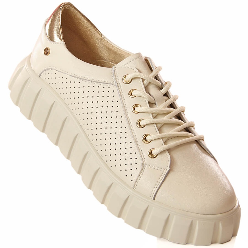 Deportivas mujer piel beige Filippo DP4535 1 Deportivas mujer piel beige Filippo DP4535 1
