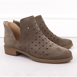 M. DASZYŃSKI Botas sin cordones de ante calado para mujer marrón M.Daszyński SA62-102 2