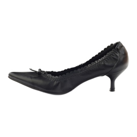 Zapatos de salón con inserto de piel Christine negro 2