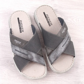 Cómodas zapatillas de hombre grises Rieker 25289-45 3