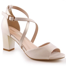Sandalias mujer perla beige en poste Sergio Leone SK862 1