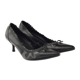 Zapatos de salón con inserto de piel Christine negro 4
