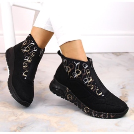 Botines para mujer zapatillas deportivas con cremallera negro Rieker M4953-00 7