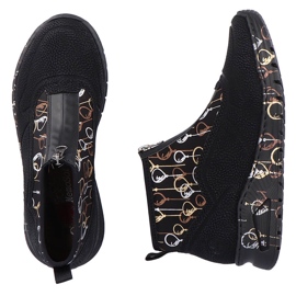 Botines para mujer zapatillas deportivas con cremallera negro Rieker M4953-00 17