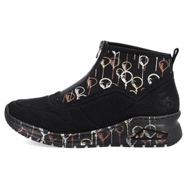 Botines para mujer zapatillas deportivas con cremallera negro Rieker M4953-00 13