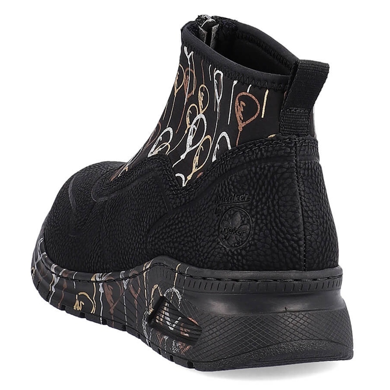 Botines para mujer zapatillas deportivas con cremallera negro Rieker M4953-00 1 Botines para mujer zapatillas deportivas con cremallera negro Rieker M4953-00 1