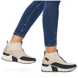 Sneakers mujer botines beige Rieker N6352-60 5