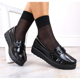 Mocasines de mujer de charol negro con plataforma Filippo DP3334 6