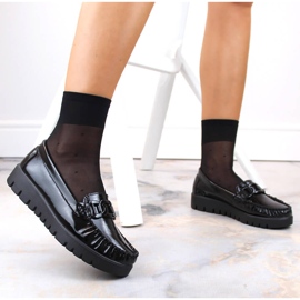 Mocasines de mujer de charol negro con plataforma Filippo DP3334 7