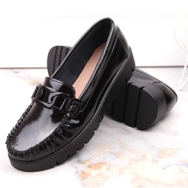 Mocasines de mujer de charol negro con plataforma Filippo DP3334 4
