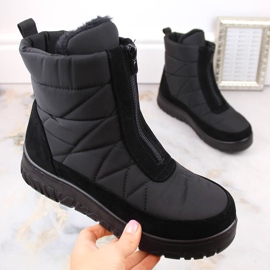 Botas de nieve de mujer con aislamiento y cremallera negras T.Sokolski Z23-348 negro 5