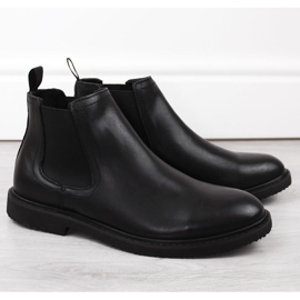 Botines de hombre de piel, aislantes, negros T.Sokolski Z23-314 2