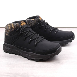 Bustagrip Zapatos trekking de caña alta de piel para hombre, negro 3