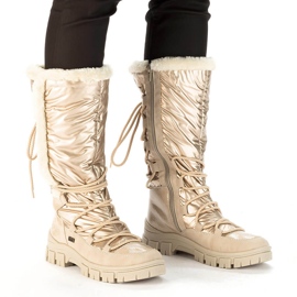 Botas de nieve impermeables de mujer en color beige alto Rieker Z1083-62 2 Botas de nieve impermeables de mujer en color beige alto Rieker Z1083-62 2