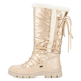 Botas de nieve impermeables de mujer en color beige alto Rieker Z1083-62 8