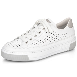 Deportivas mujer cómodas piel calada blanco Rieker L8849-80 16