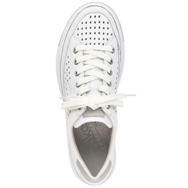 Deportivas mujer cómodas piel calada blanco Rieker L8849-80 1