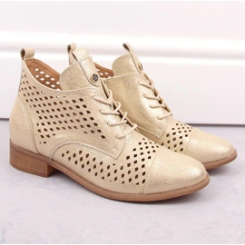 Botines mujer calados dorados Potocki SZ12091 beige 5