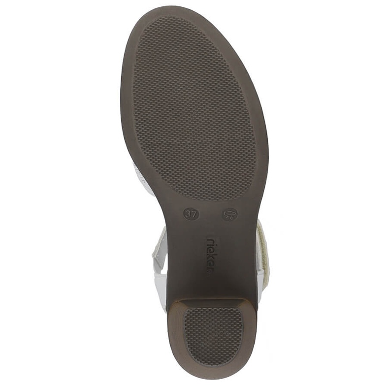 Sandalias mujer piel comodas tacon alto blanco Rieker 40991-80 2