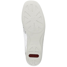 Sandalias mujer cómodas piel calado completo blanco Rieker 41350-80 2