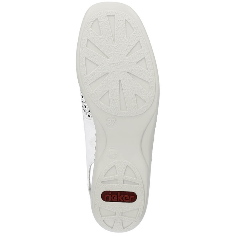 Sandalias mujer cómodas piel calado completo blanco Rieker 41350-80 2