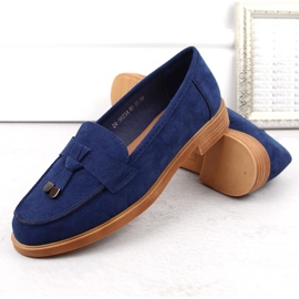 Zapatos tacón bajo mujer Vinceza ante azul 6