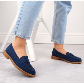 Zapatos tacón bajo mujer Vinceza ante azul 2