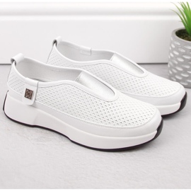 Zapatos deportivos sin cordones para mujer, cómodos, de piel, blanco, T.Sokolski 456 6