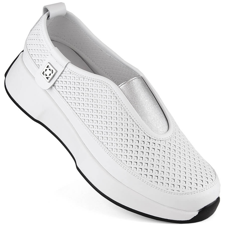 Zapatos deportivos sin cordones para mujer, cómodos, de piel, blanco, T.Sokolski 456 1