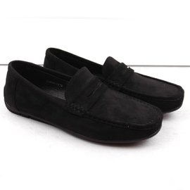News Zapatos de ante, mocasines sin cordones para hombre, negro Unisoft 7710 3
