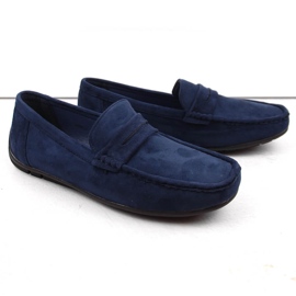 News Zapatos de ante, mocasines slip-on para hombre, azul marino Unisoft 7710 2