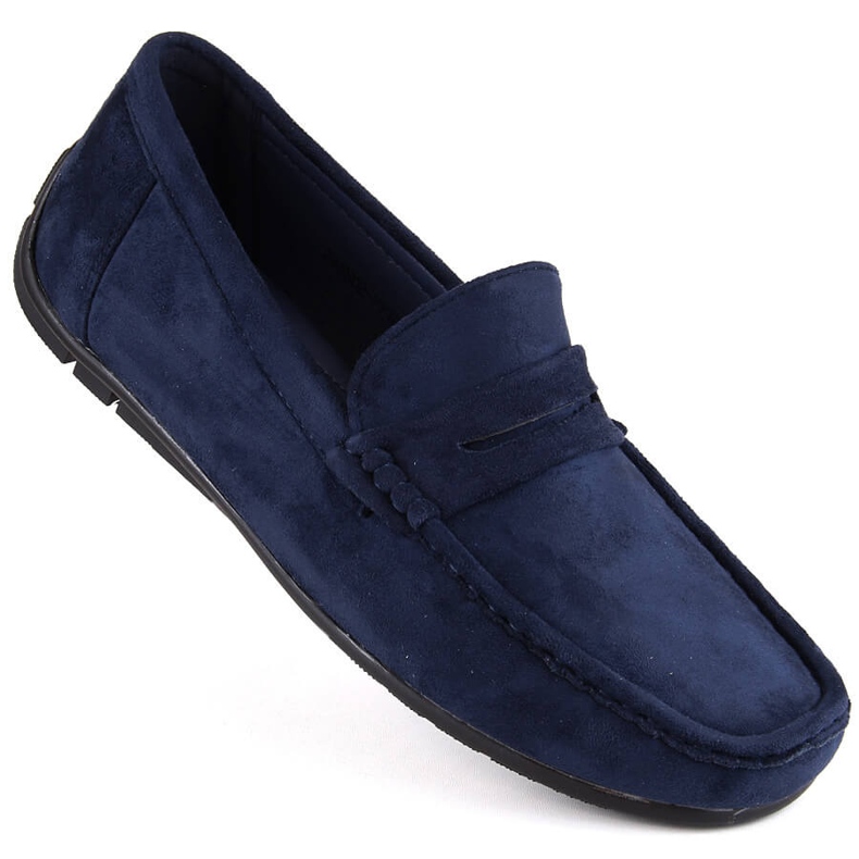 News Zapatos de ante, mocasines slip-on para hombre, azul marino Unisoft 7710 1