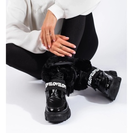 Botas de nieve de mujer con elástico negro 3
