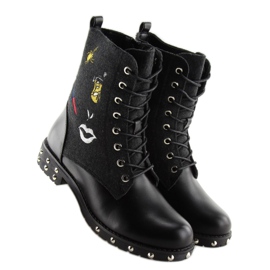 Botas negras con parte superior de fieltro. negro 3
