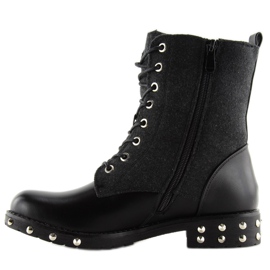 Botas negras con parte superior de fieltro. negro 4