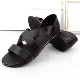 Sandalias slip-on de mujer con banda elástica, negro Jezzi 3882 7