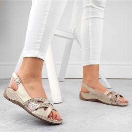 Sandalias mujer cómodas piel dorado Helios 134.27.102 3
