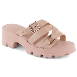 Zapatillas de casa perfumadas de mujer cómodas con tacón nude Zaxy NN285044 rosa 1