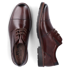Zapatos de hombre cómodos de piel con banda elástica, marrón, Rieker 15320-25 15