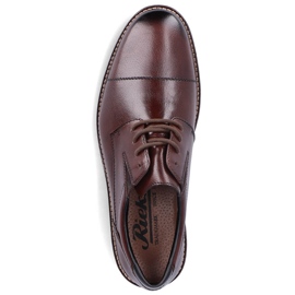 Zapatos de hombre cómodos de piel con banda elástica, marrón, Rieker 15320-25 5