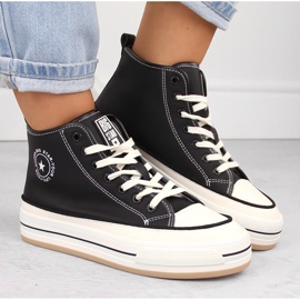 Zapatillas de mujer con plataforma, ligeramente aislantes, negras Big Star OO274062 negro 6