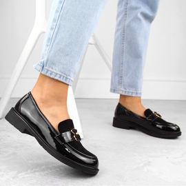 Mocasines de mujer con osito de peluche, negro S.Barski HY42-399A 5