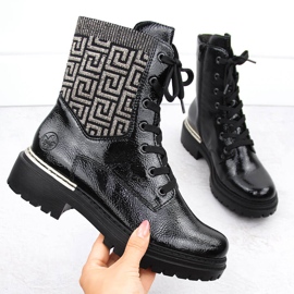 Cómodos botines de mujer negros con aislamiento Rieker 72607-00 8
