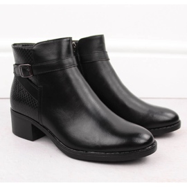 Botas aislantes de tacón alto para mujer, negras Potocki 12280 negro 2