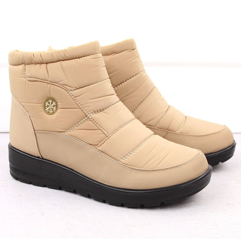 Botas de nieve con cuña para mujer, beige News 5029 2 Botas de nieve con cuña para mujer, beige News 5029 2
