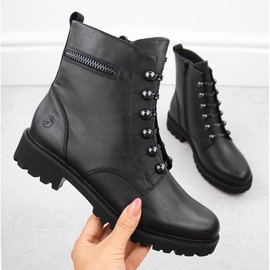 Botas aislantes de piel para mujer, negras Remonte D8670-01 negro 8