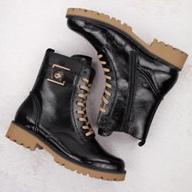 Botas de mujer charol negro Remonte D8663-00 11