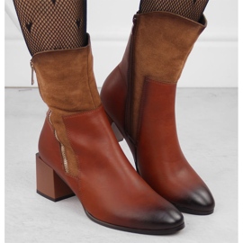 Botines de mujer aislantes de tacón marrón Jezzi ASA217-9 3