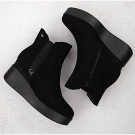 Botas de cuña aislantes para mujer con circonitas, negras T.Sokolski Z23-369 negro 3