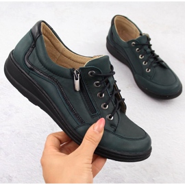 Zapatos cómodos mujer piel verde Helios 411 1